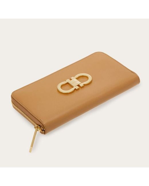 Ferragamo Brown Tan Calf Leather Wallet