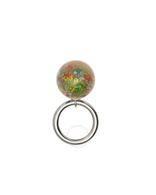 Burberry Metallic Marbled Resin Palladium-plated Dangle Ring