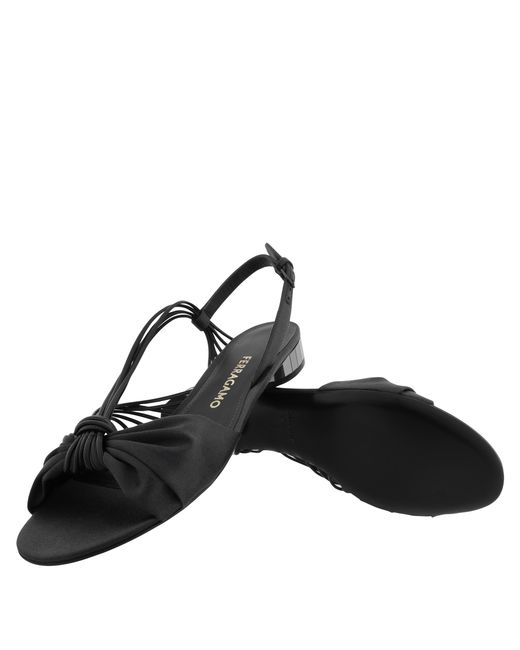 Ferragamo Black Sabina Mirrored Heeled Sandals
