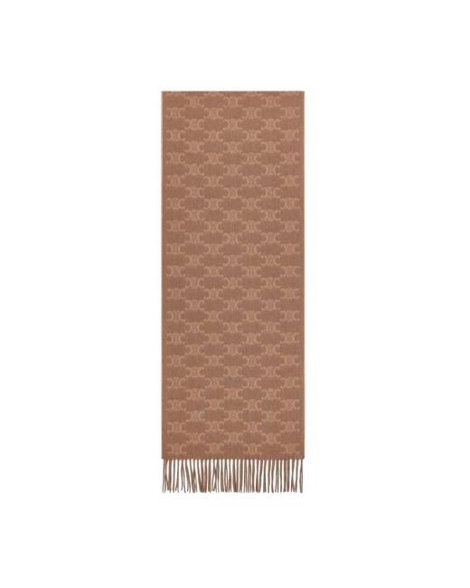 Céline Brown Monogram Cashmere Scarf
