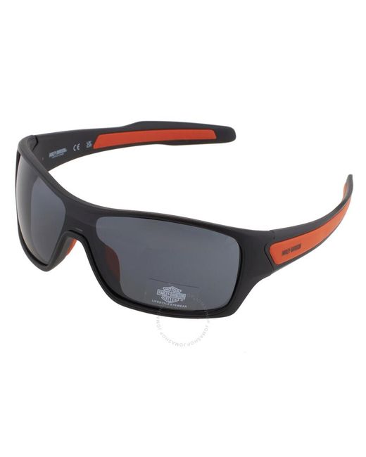 Harley Davidson Gray Smoke Wrap Sunglasses Hd0673s 02a 00 for men