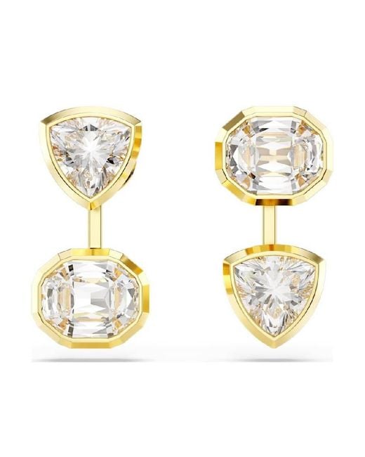 Swarovski Imber-Plated Asymmetrical Earrings in Metallic | Lyst