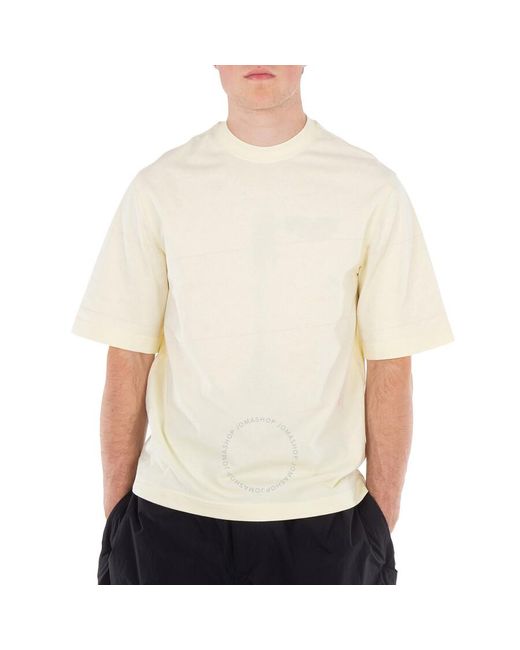 Burberry Natural Striped Logo-Embroidered T-Shirt for men