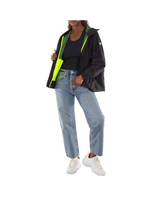 Save The Duck Black Ladies Suki Hooded Raincoat, Brand Size 0