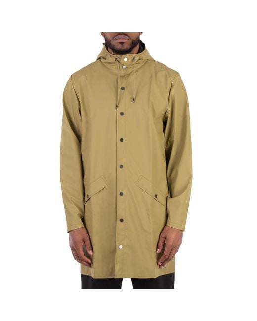 Rains Green Curve Hooded Belted Waterproof Jacket