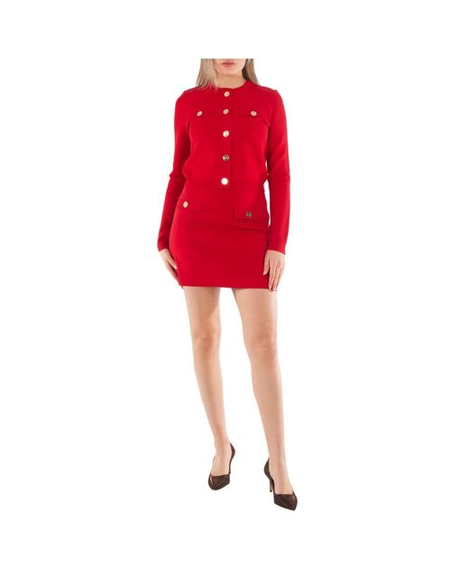 Michael Kors Red Long Sleeve Crew Neck Sweater