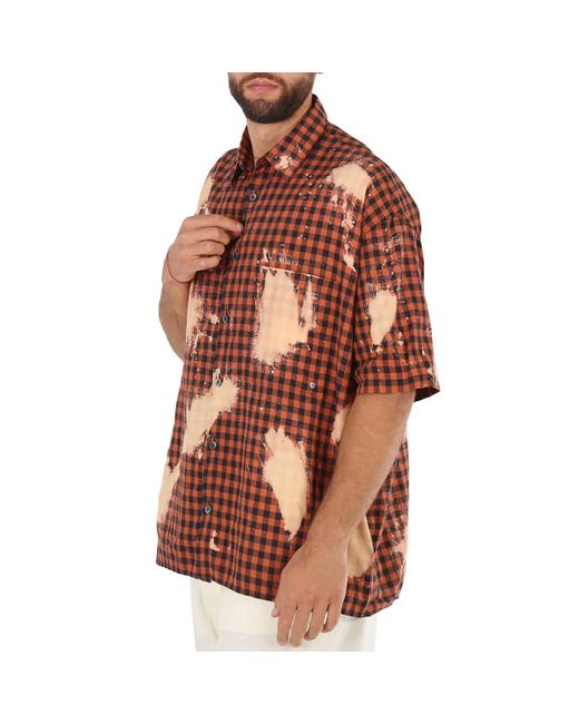 Etudes Studio Brown Check Illusion Cotton Shirt for men
