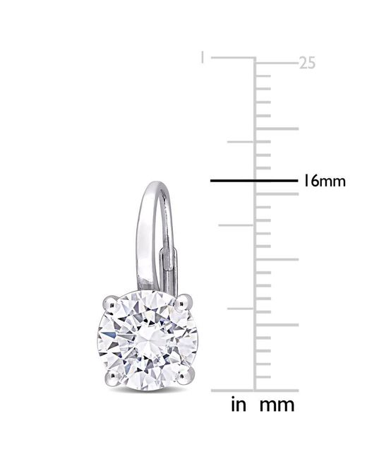 Amour Metallic 4 Ct Dew Created Moissanite Leverback Earrings