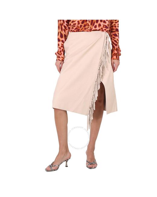 Stella McCartney Pink Oat Fringed Alter Mat Wrap Skirt