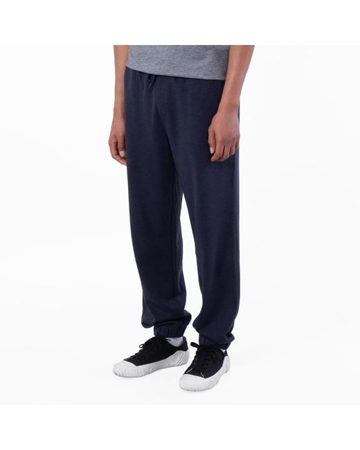Boss Blue Dark Regular-Fit Tracksuit Bottoms for men