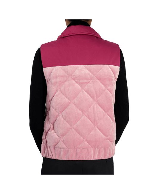Moncler Pink Logo-patch Sleeveless Jacket