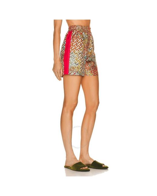 Burberry Orange All-over Tb Printed Tawney Shorts