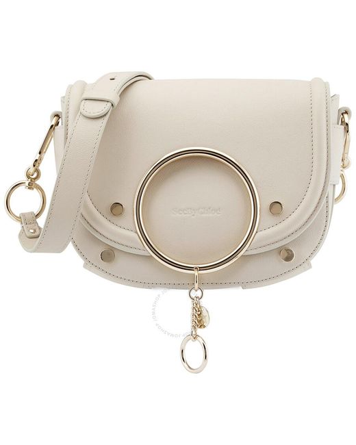 See By Chloé Natural Ladies Mara Saddle Crossbody Bag