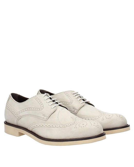 Tod's White Wingtip Lace Up Shoes for men