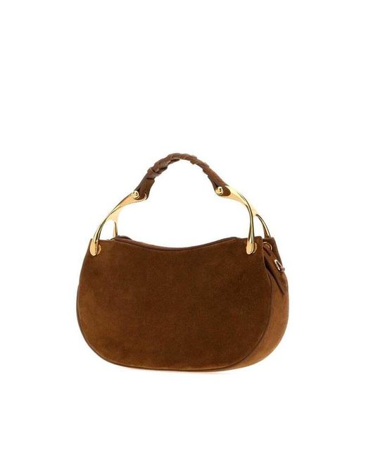 McQueen Brown Wishbone Shoulder Bag