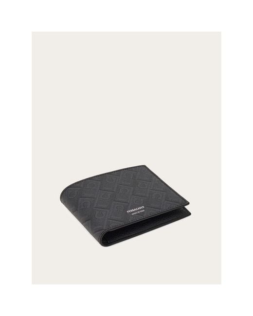 Ferragamo Gray Patterned Fabric Wallet for men