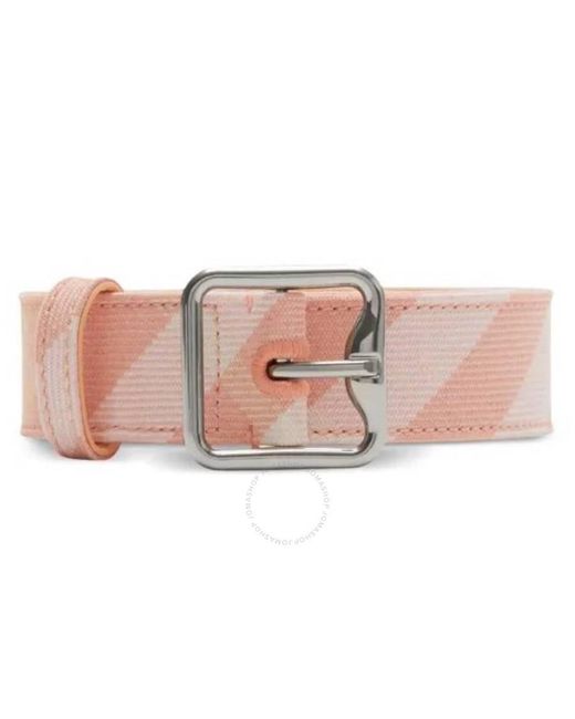 Burberry Pink Check Pattern B Buckle Belt