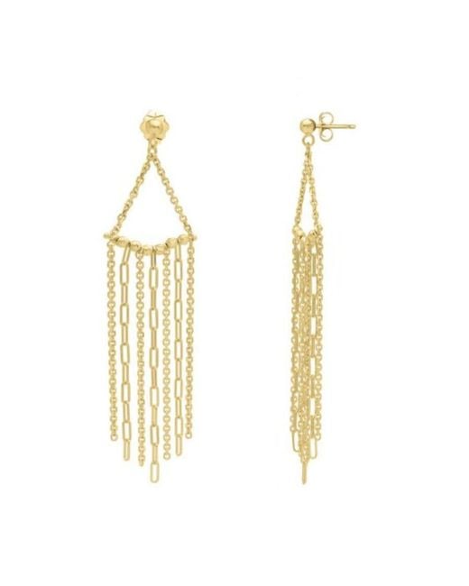 Tresorra Metallic 14K Triangle Fringe Earrings