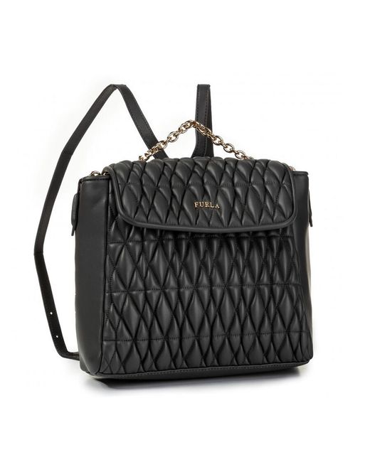 Furla Black Ladies Pin Cometa S Leather Backpack