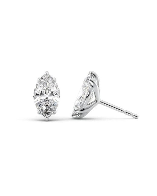 Tresorra Metallic 14K 4 Ctw Marquise Cut Lab-Grown Diamond Igi Certified Stud Earrings