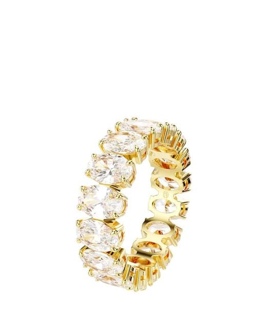 Swarovski Metallic Matrix Oval Cut Crystal Ring, Size 60