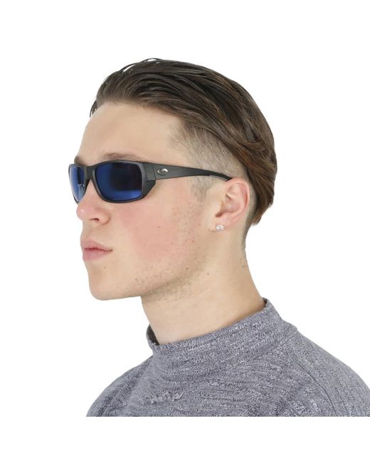 Costa Del Mar Tailfin Blue Mirror Polarized Polycarbonate Rectangular Sunglasses 6s9113 911308 57 for men