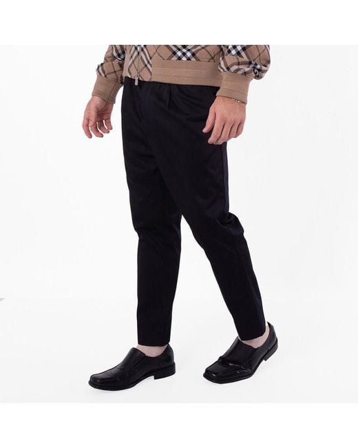 AMI Black Elasticated-Waist Cropped Trousers for men