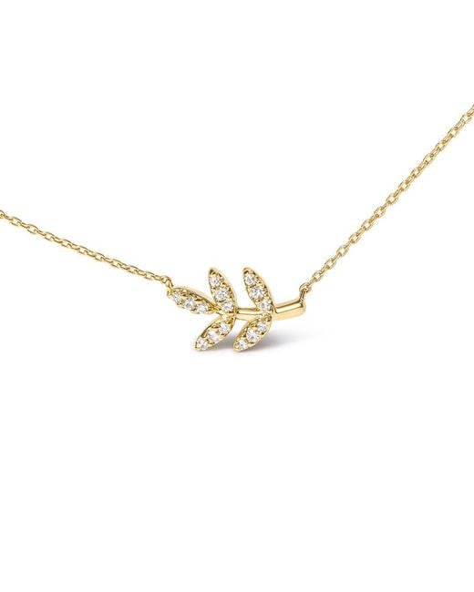 Haus of Brilliance Metallic 10K 1/10 Cttw Diamond Leaf And Branch 18" Pendant Necklace (H-I Color, I1-I2 Clarity) for men