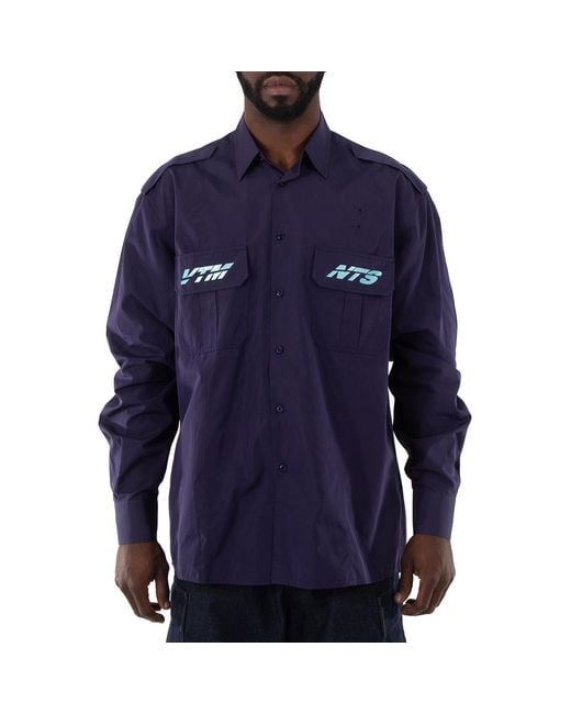 VTMNTS Blue Military-Style Police Shirt for men