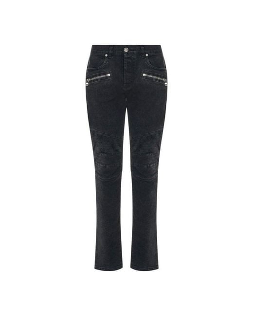 Balmain Black Ribbed Slim Jeans for men