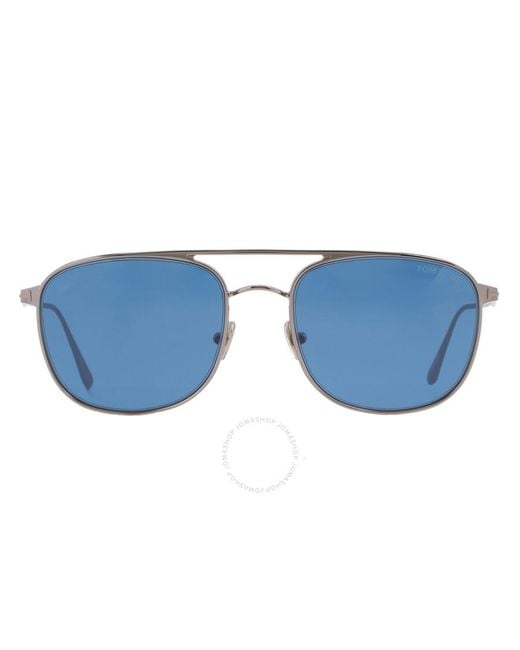 Tom Ford Blue Jake Smoke Navigator Sunglasses Ft0827 14v 56 for men