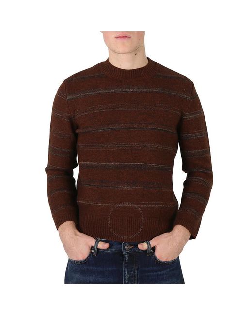 Maison Margiela Brown / Walnut Stripes Striped Wool-blend Jumper for men