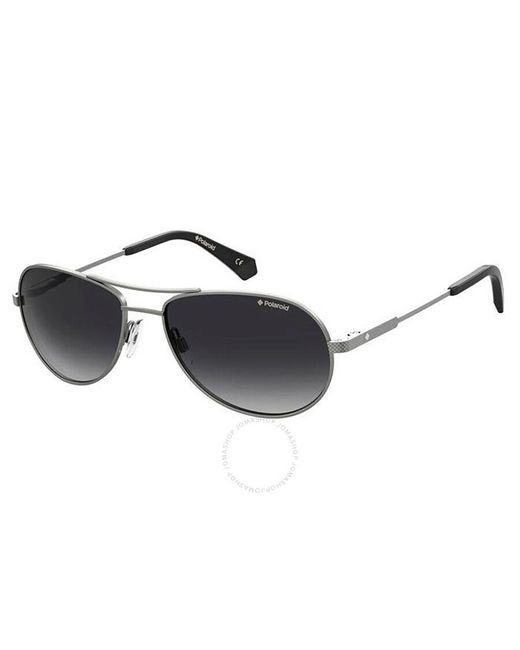 Polaroid Black Polarized Grey Pilot Sunglasses Pld 2100/s/x R80/wj 56 for men