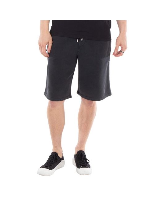 Balmain Black Logo-Embroidered Cotton Shorts for men