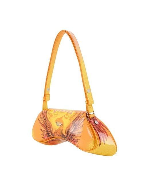 DIESEL Orange Synthetic Leather Shoulder Bag