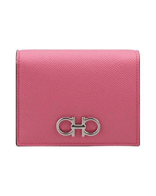 Ferragamo Pink Gancini Compact Wallet