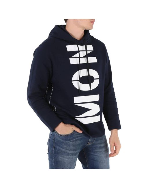 Moncler Blue X Craig Green Logo Print Hooded Sweatshirt for men