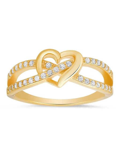 Kylie Harper Metallic 14K Over Heart Cz Ring for men