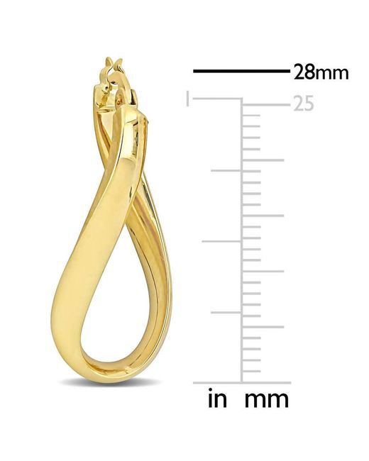 Amour Metallic 28Mm Oval Twist Texture And Hoop Earrings