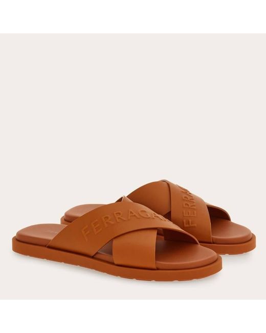 Ferragamo Sandal With Crossover Straps in Brown for Men | Lyst display picture 2