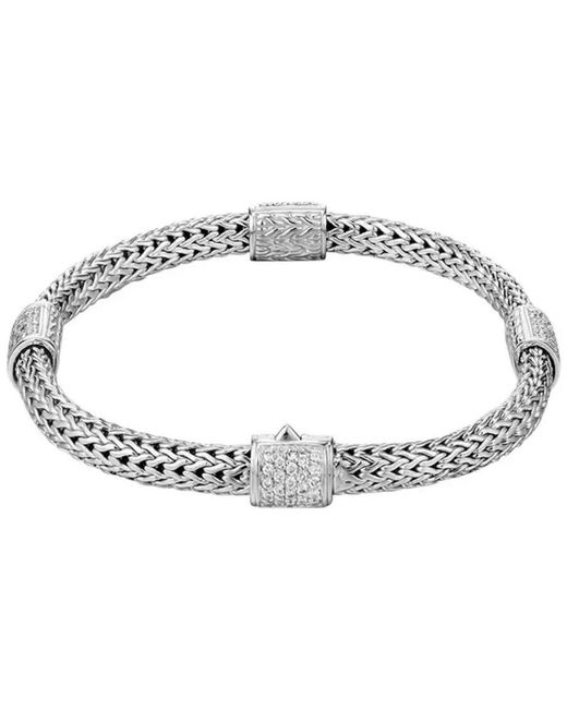 John Hardy Metallic Classic Chain Diamond Pave 0.73 Carat' Bbp9694Dixm