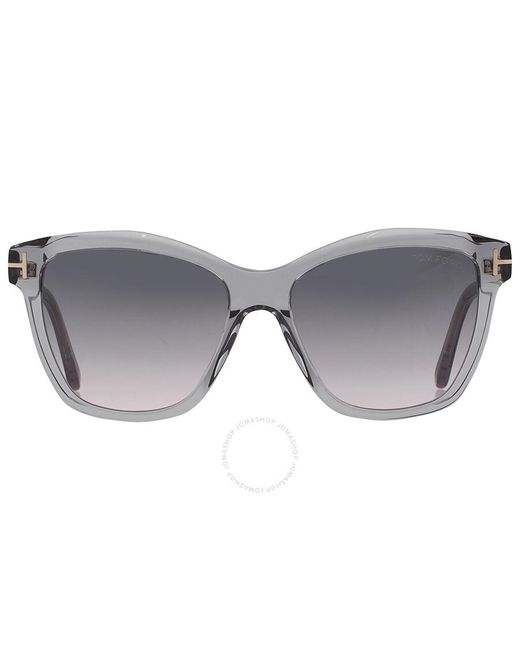 Tom Ford Gray Lucia Smoke Butterfly Sunglasses Ft1087 20a 54