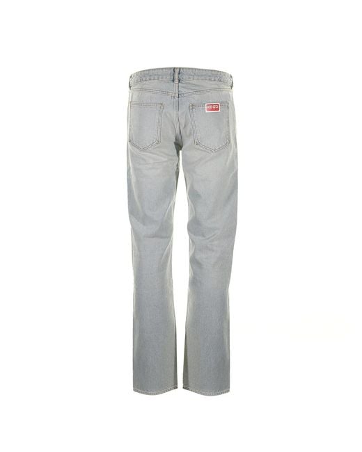 KENZO Gray Medium Stone Denim Slim Jeans for men