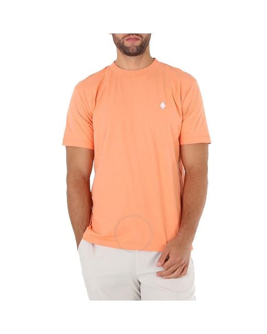 Marcelo Burlon Orange Cross Logo Regular Cotton T-shirt for men
