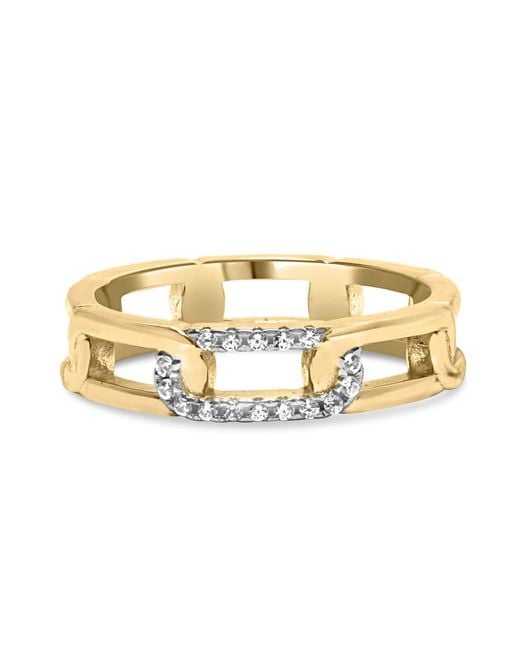 Haus of Brilliance Metallic 10K Diamond Accent Paperclip Band Ring (I-J Color, I2-I3 Clarity)