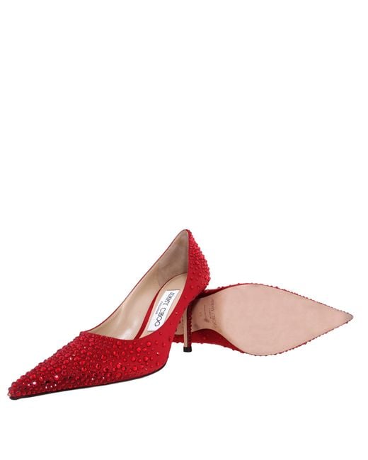 Jimmy Choo Red Royal Mix Love 85 Pumps, Brand Size 35 Us Size 5