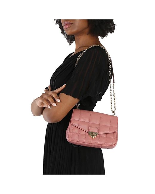 Michael Kors Pink Soho Large Quilted Leather Shoulder Bag
