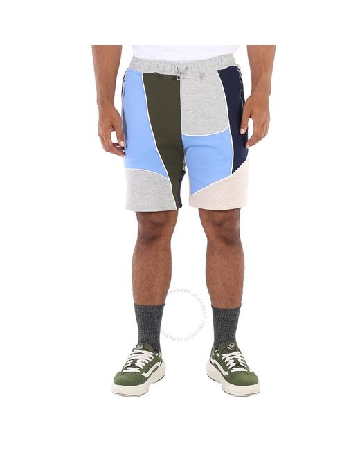 Ahluwalia Blue Marcel Colorblock Shorts for men