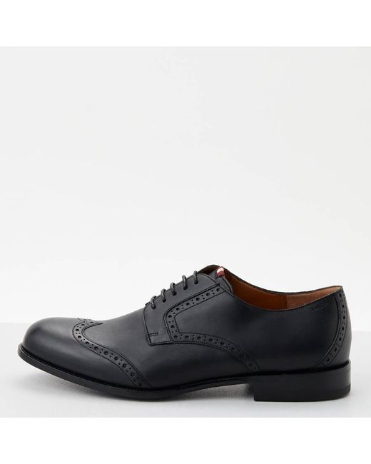 Bally Black Wilar Leather Derby Shoes, Brand Size 11.5 Us for men