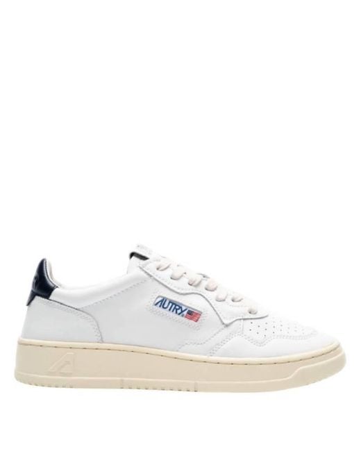 Autry White Medalist Leather Low-Top Sneakers, Brand Size 36 Us for men